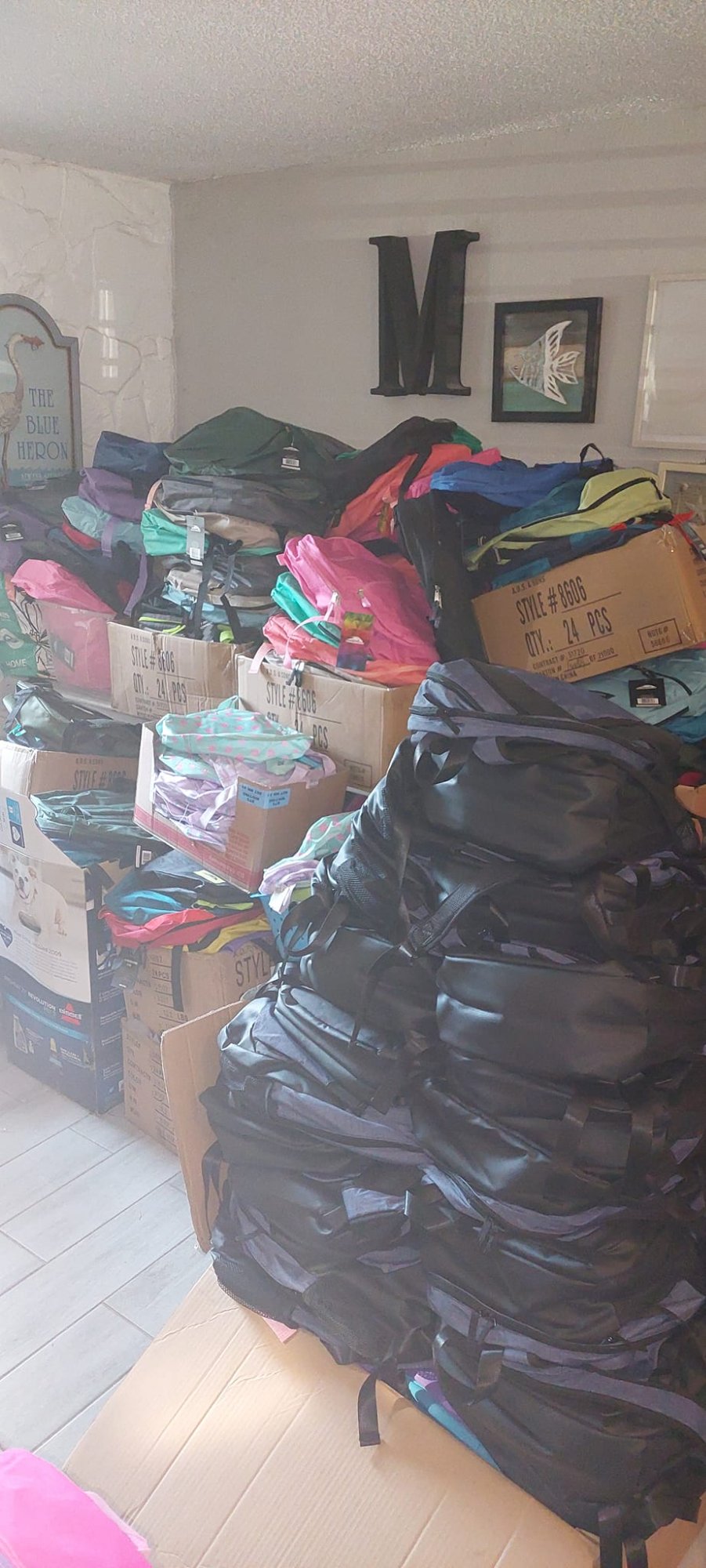 Donated backpacks